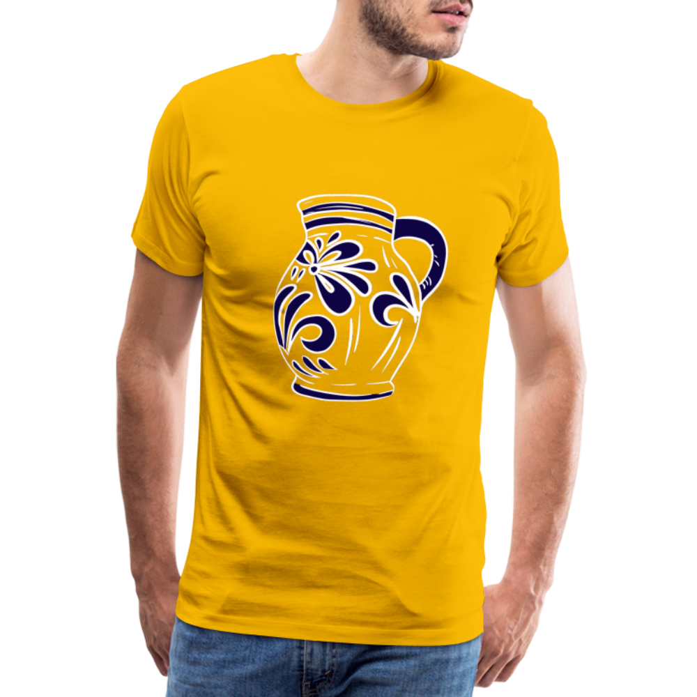 Bembel - weiß, blau - Hessisch Mundart - Männer Premium T-Shirt - by Artful Alchemist