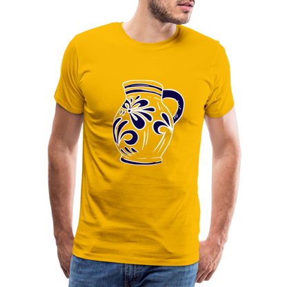 Bembel - weiß, blau - Hessisch Mundart - Männer Premium T-Shirt - by Artful Alchemist