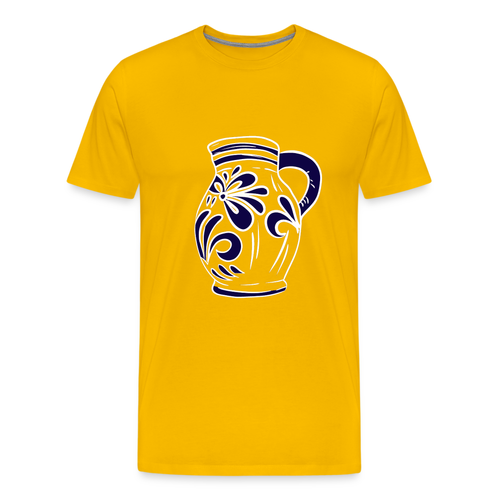 Bembel - weiß, blau - Hessisch Mundart - Männer Premium T-Shirt - by Artful Alchemist