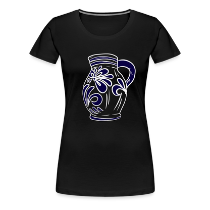 Bembel - weiß, blau - Hessisch Mundart - Frauen Premium T-Shirt - by Artful Alchemist