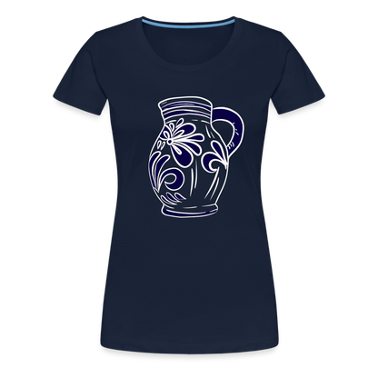 Bembel - weiß, blau - Hessisch Mundart - Frauen Premium T-Shirt - by Artful Alchemist