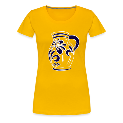 Bembel - weiß, blau - Hessisch Mundart - Frauen Premium T-Shirt - by Artful Alchemist
