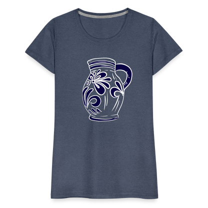 Bembel - weiß, blau - Hessisch Mundart - Frauen Premium T-Shirt - by Artful Alchemist