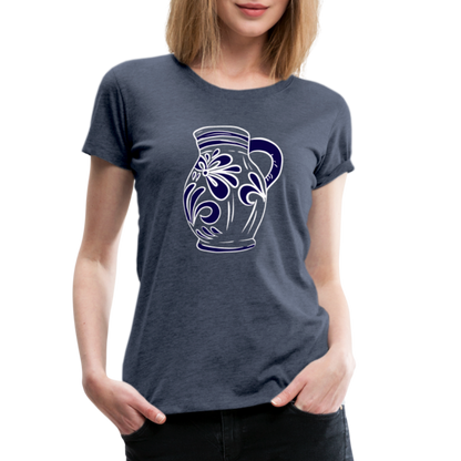 Bembel - weiß, blau - Hessisch Mundart - Frauen Premium T-Shirt - by Artful Alchemist