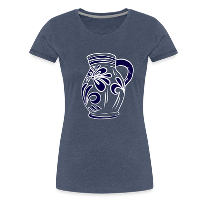 Bembel - weiß, blau - Hessisch Mundart - Frauen Premium T-Shirt - by Artful Alchemist