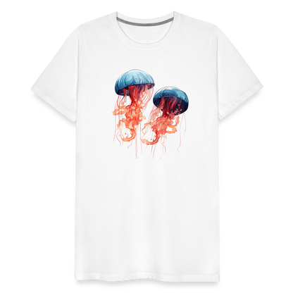 Rosa Blaue Aquarell Quallen - Männer Premium T-Shirt - by Artful Alchemist