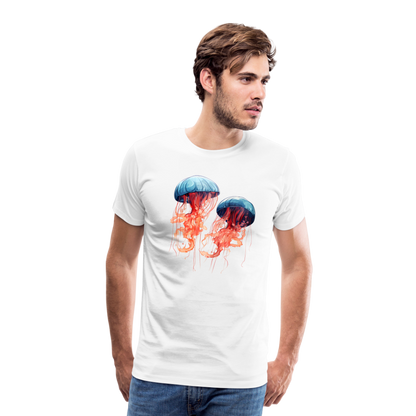 Rosa Blaue Aquarell Quallen - Männer Premium T-Shirt - by Artful Alchemist