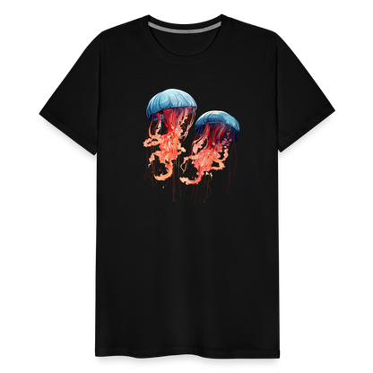 Rosa Blaue Aquarell Quallen - Männer Premium T-Shirt - by Artful Alchemist