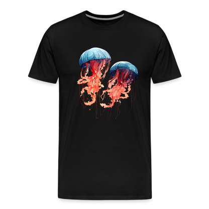 Rosa Blaue Aquarell Quallen - Männer Premium T-Shirt - by Artful Alchemist