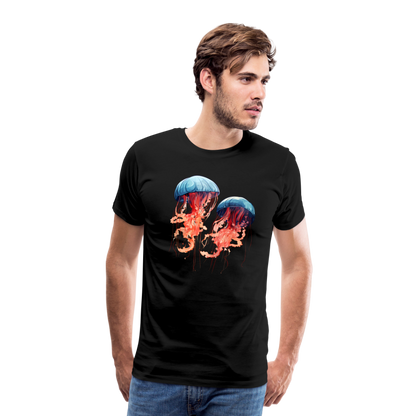 Rosa Blaue Aquarell Quallen - Männer Premium T-Shirt - by Artful Alchemist