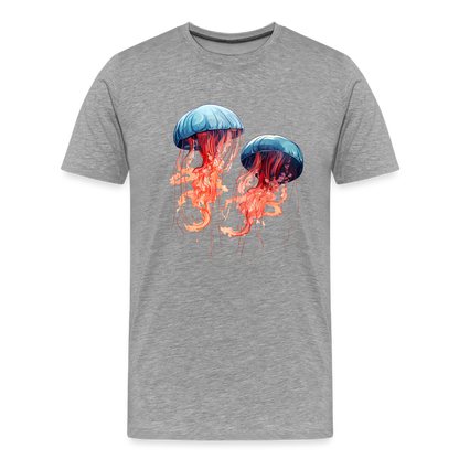Rosa Blaue Aquarell Quallen - Männer Premium T-Shirt - by Artful Alchemist