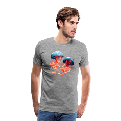 Rosa Blaue Aquarell Quallen - Männer Premium T-Shirt - by Artful Alchemist