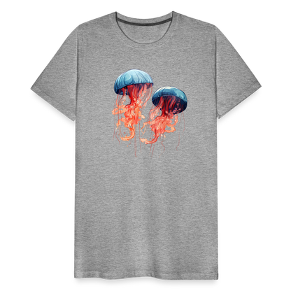 Rosa Blaue Aquarell Quallen - Männer Premium T-Shirt - by Artful Alchemist