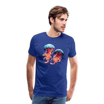 Rosa Blaue Aquarell Quallen - Männer Premium T-Shirt - by Artful Alchemist