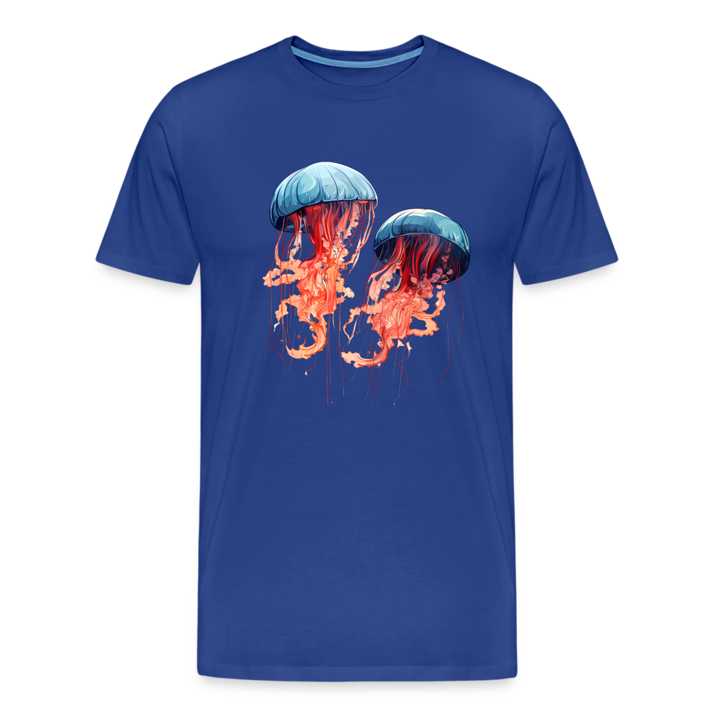 Rosa Blaue Aquarell Quallen - Männer Premium T-Shirt - Königsblau