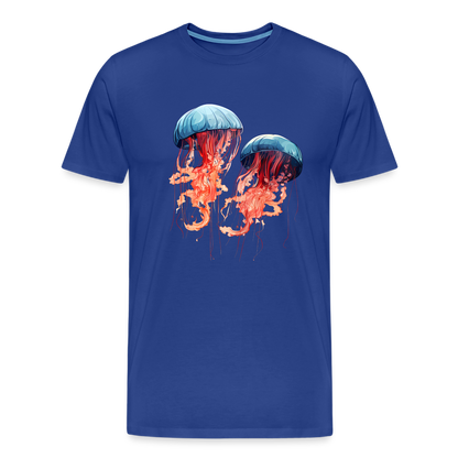 Rosa Blaue Aquarell Quallen - Männer Premium T-Shirt - by Artful Alchemist