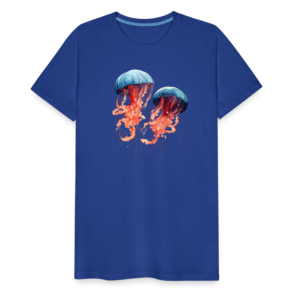 Rosa Blaue Aquarell Quallen - Männer Premium T-Shirt - Königsblau