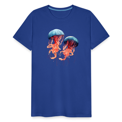 Rosa Blaue Aquarell Quallen - Männer Premium T-Shirt - by Artful Alchemist