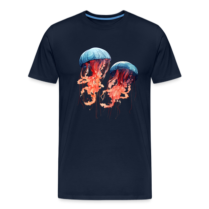 Rosa Blaue Aquarell Quallen - Männer Premium T-Shirt - by Artful Alchemist