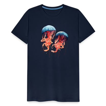 Rosa Blaue Aquarell Quallen - Männer Premium T-Shirt - by Artful Alchemist