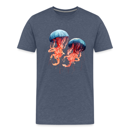 Rosa Blaue Aquarell Quallen - Männer Premium T-Shirt - by Artful Alchemist