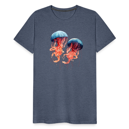 Rosa Blaue Aquarell Quallen - Männer Premium T-Shirt - by Artful Alchemist