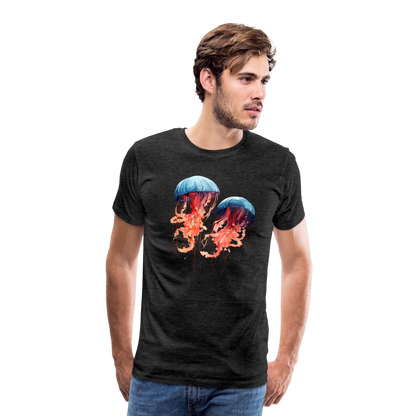 Rosa Blaue Aquarell Quallen - Männer Premium T-Shirt - by Artful Alchemist