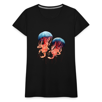 Rosa Blaue Aquarell Quallen - Frauen Premium T-Shirt - by Artful Alchemist