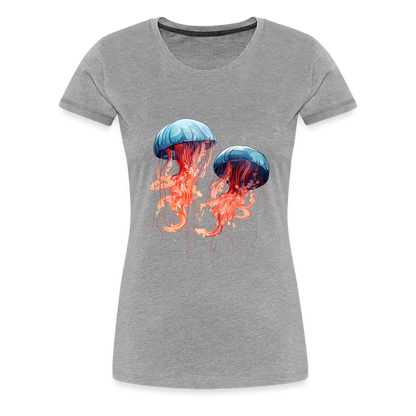 Rosa Blaue Aquarell Quallen - Frauen Premium T-Shirt - by Artful Alchemist