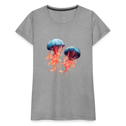 Rosa Blaue Aquarell Quallen - Frauen Premium T-Shirt - by Artful Alchemist