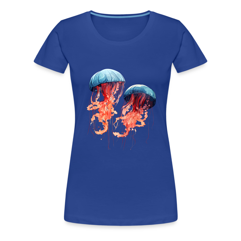 Rosa Blaue Aquarell Quallen - Frauen Premium T-Shirt - Königsblau