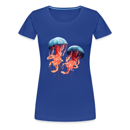 Rosa Blaue Aquarell Quallen - Frauen Premium T-Shirt - by Artful Alchemist