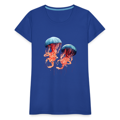 Rosa Blaue Aquarell Quallen - Frauen Premium T-Shirt - by Artful Alchemist