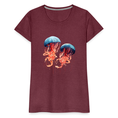 Rosa Blaue Aquarell Quallen - Frauen Premium T-Shirt - by Artful Alchemist