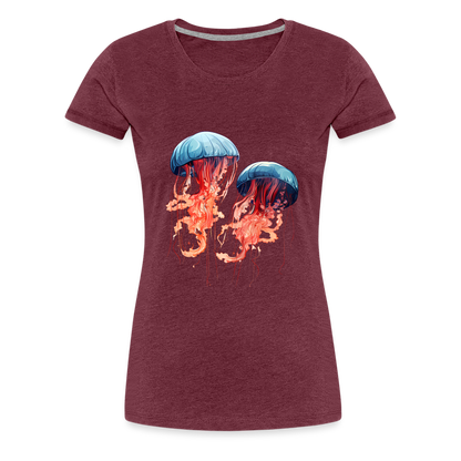 Rosa Blaue Aquarell Quallen - Frauen Premium T-Shirt - by Artful Alchemist