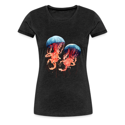 Rosa Blaue Aquarell Quallen - Frauen Premium T-Shirt - by Artful Alchemist