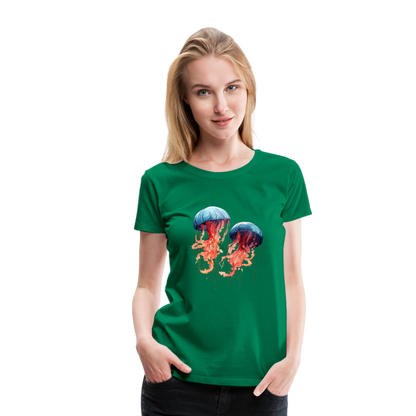 Rosa Blaue Aquarell Quallen - Frauen Premium T-Shirt - by Artful Alchemist