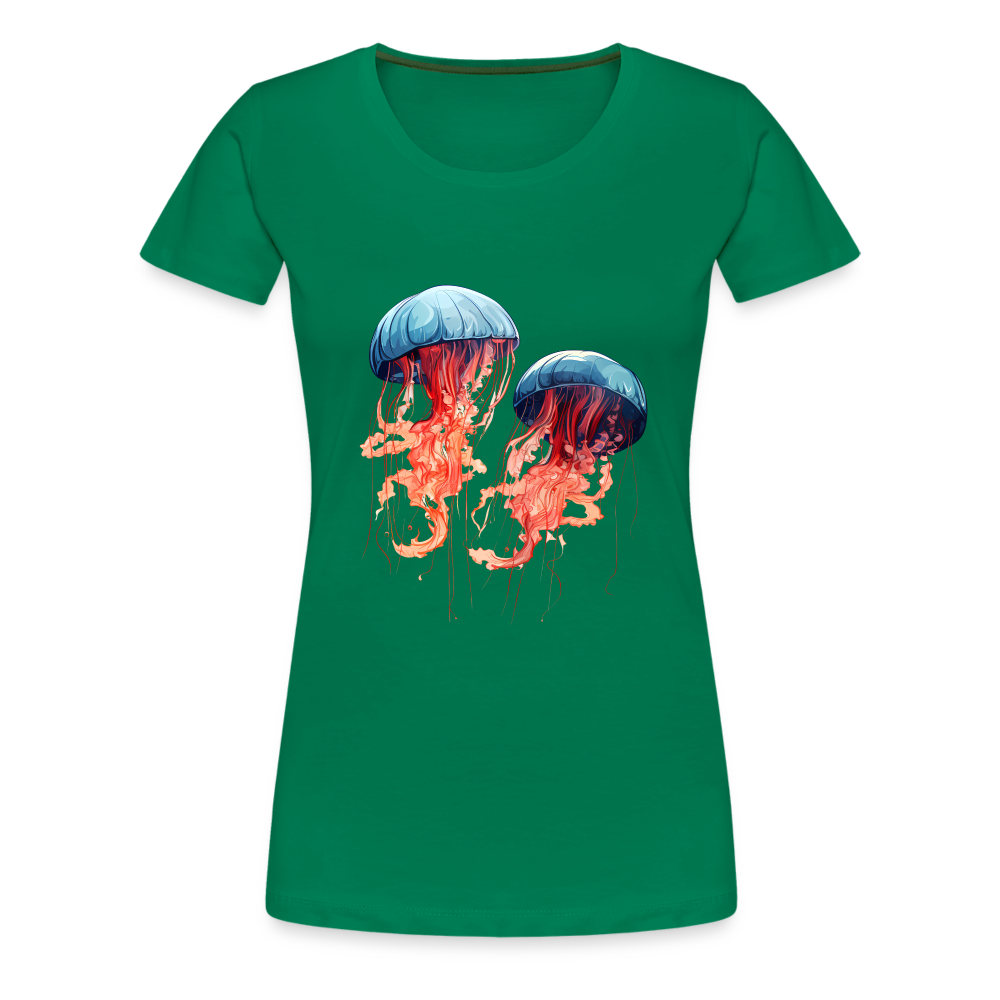 Rosa Blaue Aquarell Quallen - Frauen Premium T-Shirt - Kelly Green