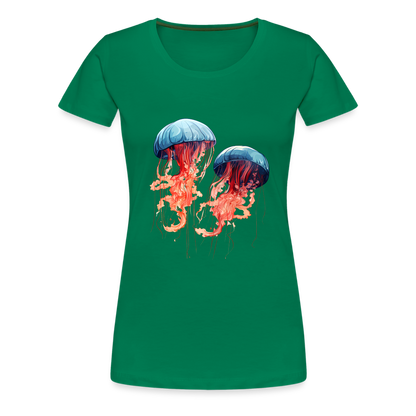 Rosa Blaue Aquarell Quallen - Frauen Premium T-Shirt - by Artful Alchemist