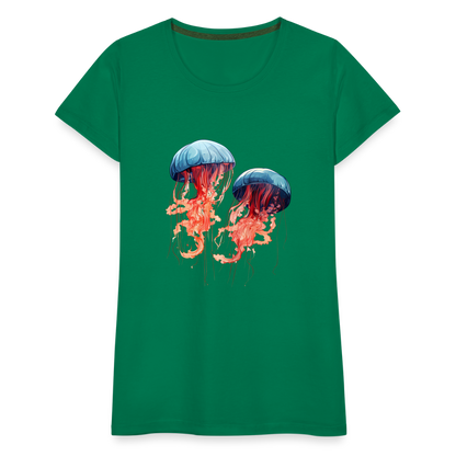 Rosa Blaue Aquarell Quallen - Frauen Premium T-Shirt - by Artful Alchemist