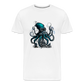 Steampunk Riesenkraken über kleinem Dorf - Männer Premium T-Shirt - Weiß