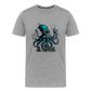 Steampunk Riesenkraken über kleinem Dorf - Männer Premium T-Shirt - Grau meliert