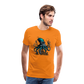 Steampunk Riesenkraken über kleinem Dorf - Männer Premium T-Shirt - Orange