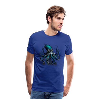 Steampunk Riesenkraken über kleinem Dorf - Männer Premium T-Shirt - by Artful Alchemist