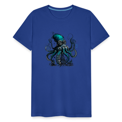 Steampunk Riesenkraken über kleinem Dorf - Männer Premium T-Shirt - by Artful Alchemist