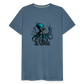 Steampunk Riesenkraken über kleinem Dorf - Männer Premium T-Shirt - Blaugrau