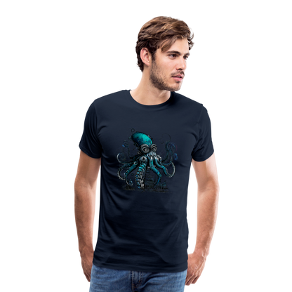Steampunk Riesenkraken über kleinem Dorf - Männer Premium T-Shirt - by Artful Alchemist