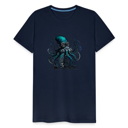 Steampunk Riesenkraken über kleinem Dorf - Männer Premium T-Shirt - by Artful Alchemist