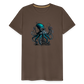 Steampunk Riesenkraken über kleinem Dorf - Männer Premium T-Shirt - Edelbraun