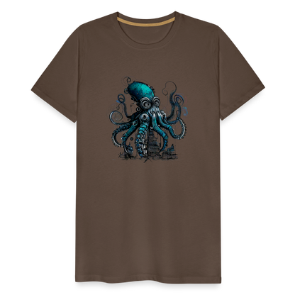 Steampunk Riesenkraken über kleinem Dorf - Männer Premium T-Shirt - by Artful Alchemist